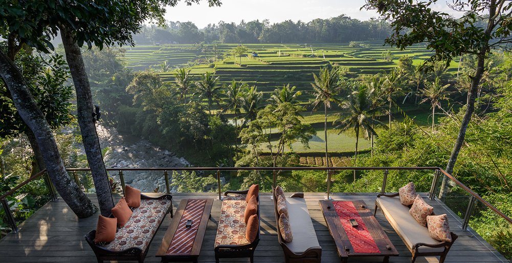Permata Ayung Estate - Garden view from the terrace bar